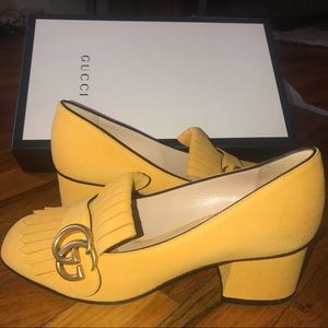 Gucci Marmont Suede Loafer Pumps